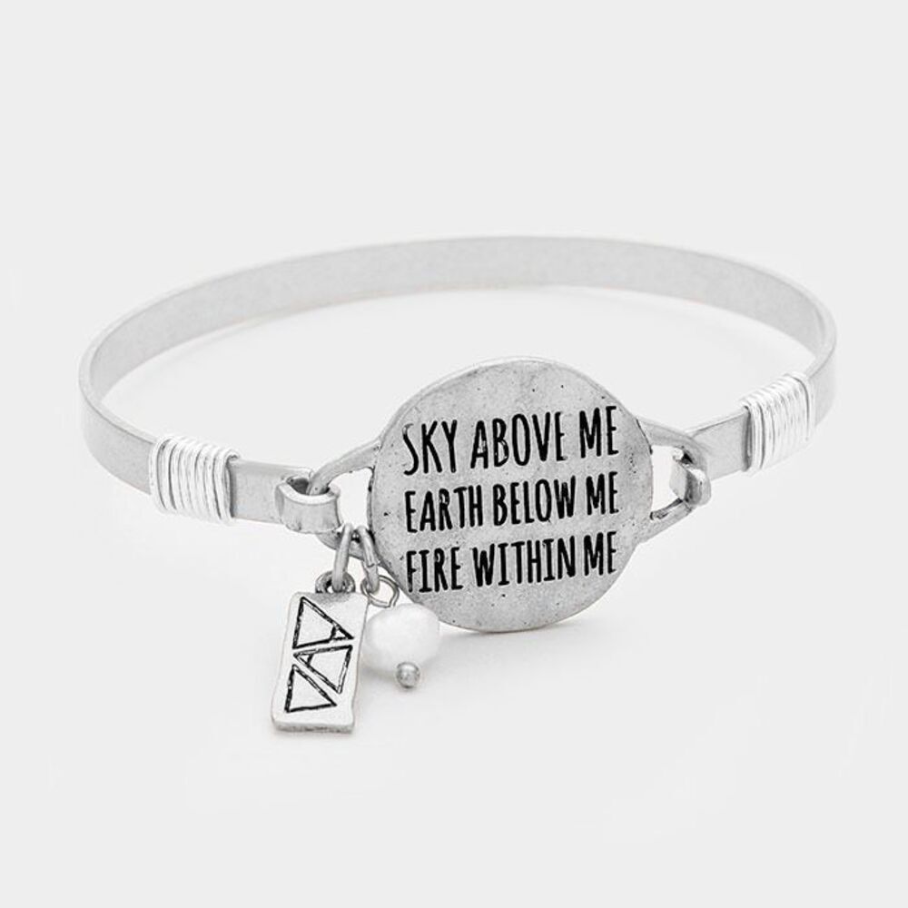 New Womens Boutique Sky Above Me Fire Within Me Earth Below Me Hook Bracelet
